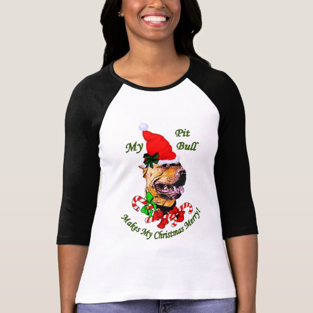 Camiseta Pit Bull Terrier Natal Americano (Frente)