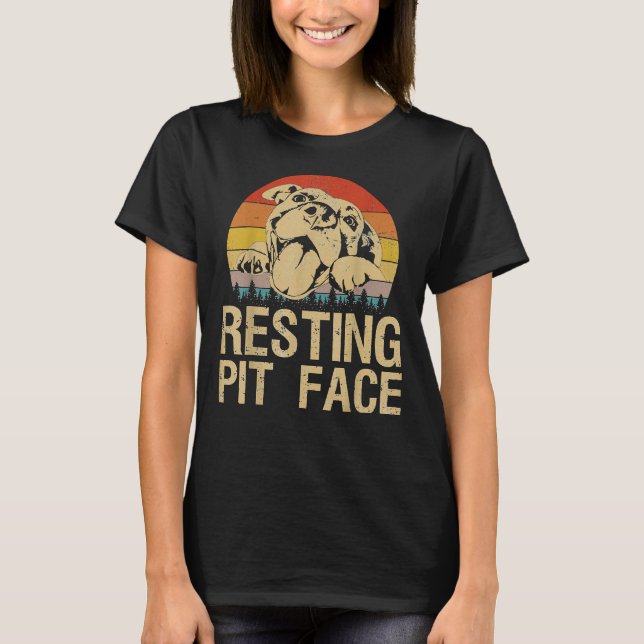 Camiseta Pit De Descanso Engraçado Pistas De Pitbull (Frente)