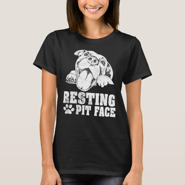 Camiseta Pit Descansado Engraçado Pitbuly Engraçado Suor En (Frente)
