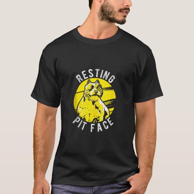 Camiseta Pit Repouso Face Pittie Pitbull Proprietário do Ca (Frente)