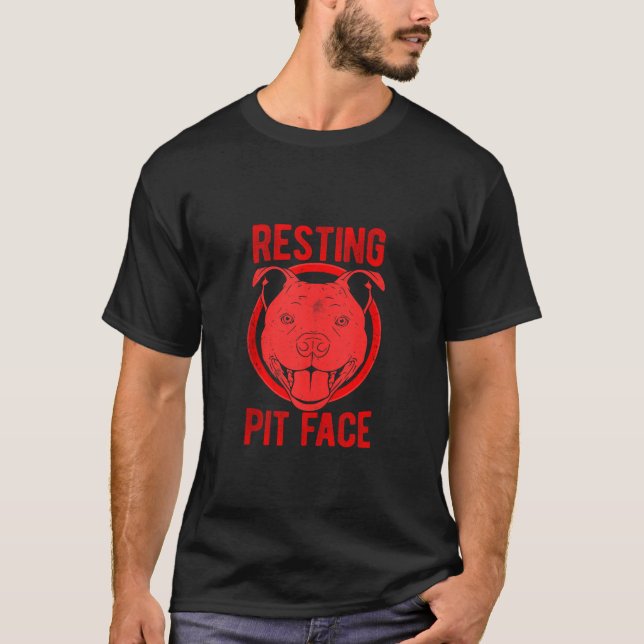 Camiseta Pit Repouso Face Pittie Pitbull Proprietário do Ca (Frente)