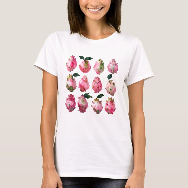 Camiseta Pitaya Watercolor Art Tropical (Frente)
