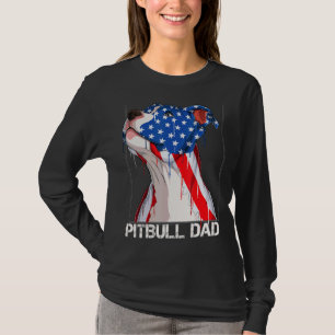 Camiseta Pitbull 4 de julho Homens Pitbull Pai American Fla