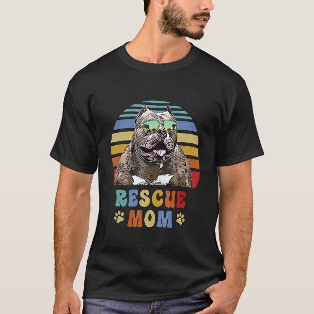 Camiseta Pitbull Adota Mãe de Cachorro Resgatado (Frente)