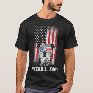 Camiseta Pitbull American Flag 4th Of July Pitbull Dad Dog 