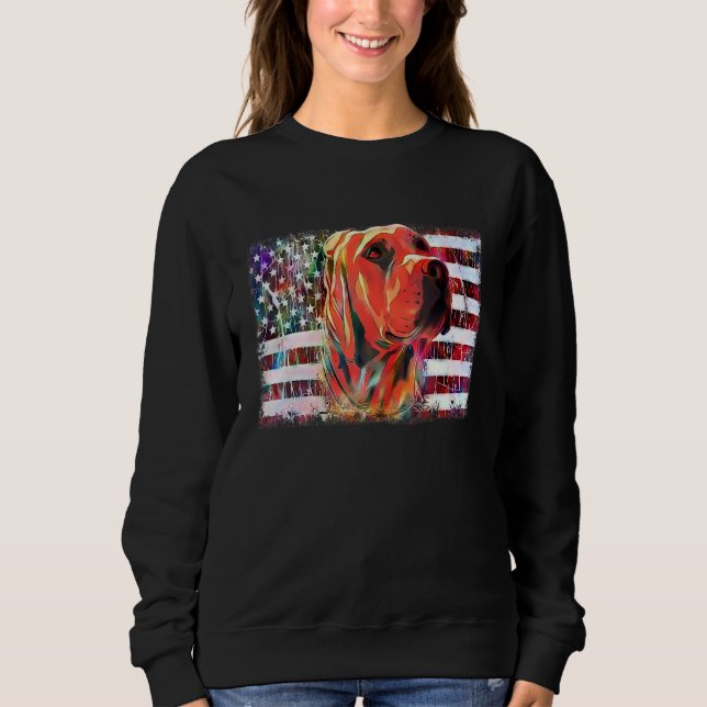 Camiseta Pitbull American Flag Dog Mom Dad Patriotic  Terri (Frente)
