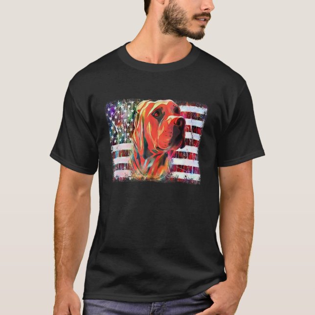 Camiseta Pitbull American Flag Dog Mom Dad Patriotic  Terri (Frente)