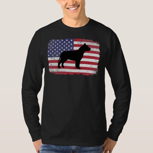 Camiseta Pitbull Americano Patriótico (Frente)
