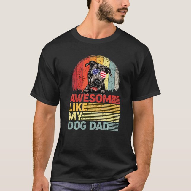 Camiseta Pitbull Angustiado Incrível Como Meu Pai de Cachor (Frente)