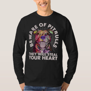Camiseta Pitbull Atenção Aos Pitbulls Eles Roubarão Y