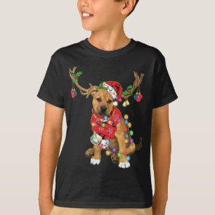 Camiseta Pitbull boxer mistura belíssima Reindeer de Natal