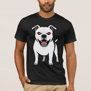 Camiseta Pitbull Branco Olhos Vermelhos Raivoso Presente de