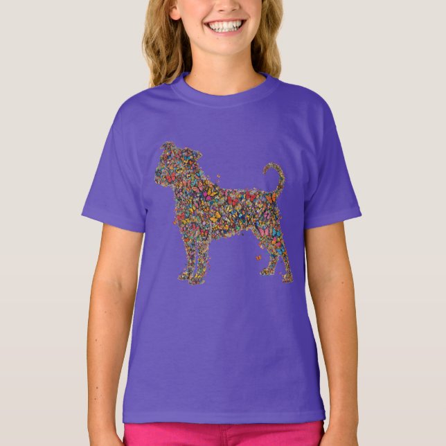 Camiseta Pitbull Butterfly Silhouette Art | Bully Dog Lover (Frente)