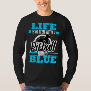 Camiseta Pitbull Chamado de Cachorro Azul Cachorro Mãe Salv