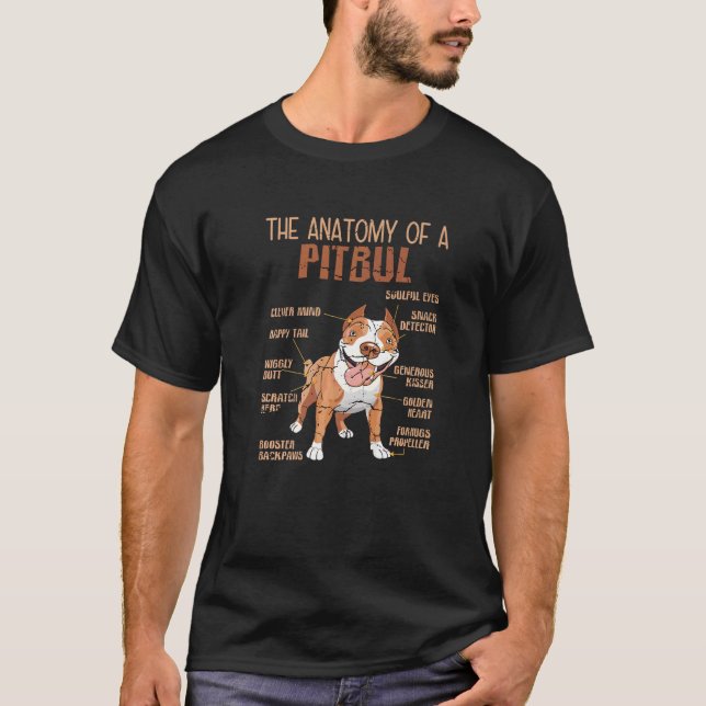 Camiseta Pitbull cita os pontos do cão de colarinho Pitbull (Frente)