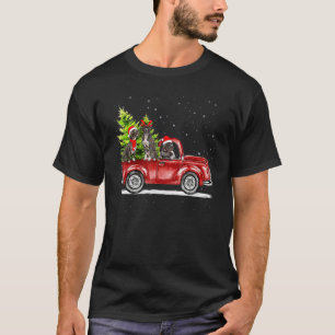 Camiseta Pitbull da Moda Papai Noel Rena Vermelho Caminhão