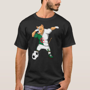 Camiseta Pitbull Dabbing Fãs de Futebol da Argélia Jersey A