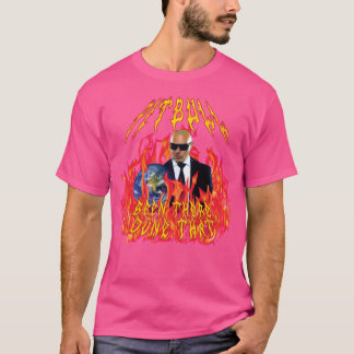 Camiseta Pitbull de Metal Pesado com Chamas