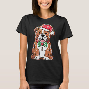 Camiseta Pitbull de Pão de Mel Engraçado Natal Mulheres Hom