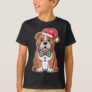 Camiseta Pitbull de Pão de Mel Engraçado Natal Mulheres Hom