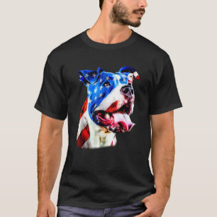 Camiseta Pitbull do Dia 4 de Julho para Avô Bandeira Americ
