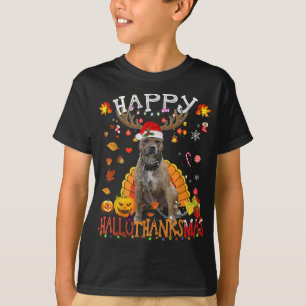 Camiseta Pitbull Dog Feliz Hallothanksmas Halloween Obrigad