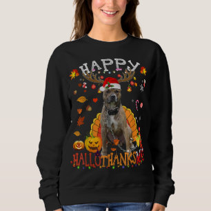 Camiseta Pitbull Dog Feliz Hallothanksmas Halloween Obrigad