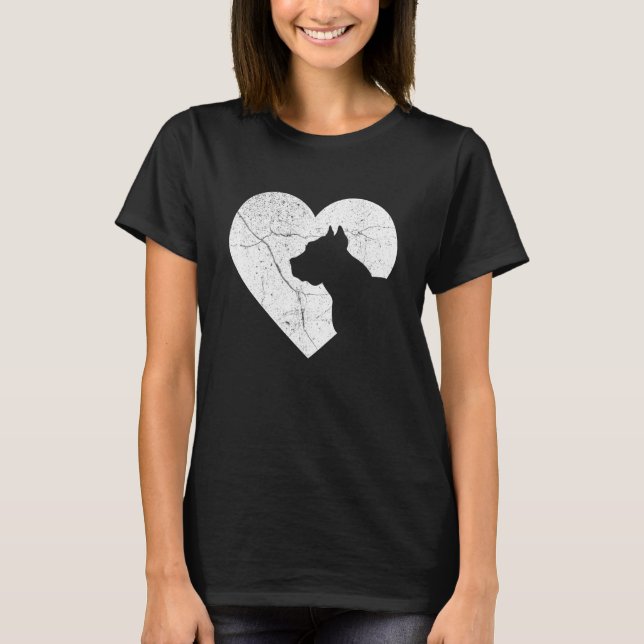 Camiseta Pitbull Dog Funny Heart Valentine's Day Dog Dad Mo (Frente)