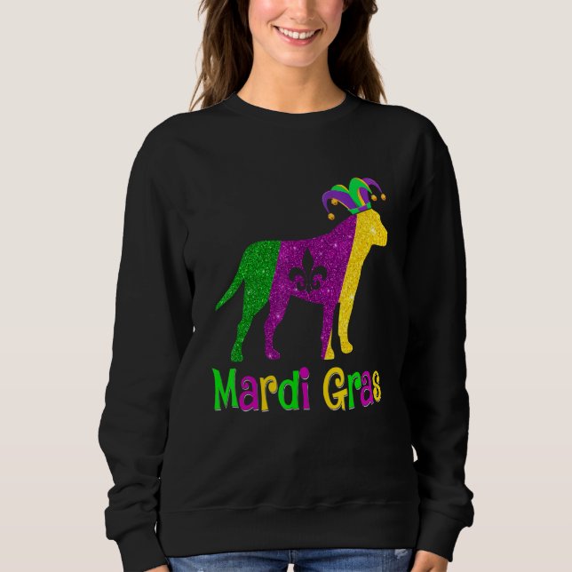 Camiseta Pitbull Dog Lover Mardi Gras Carnival Jester (Frente)