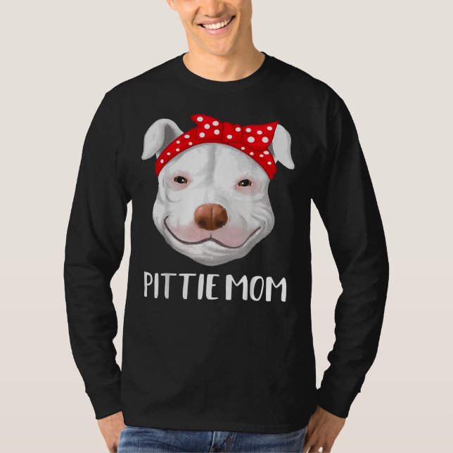 Camiseta Pitbull Dog Lovers Pittie Mãe Dia de as mães 287 (Frente)