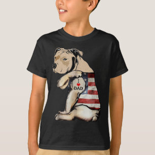 Camiseta Pitbull Eu Adoro Dia de os pais De Tatuagem De Pai