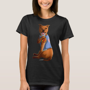 Camiseta Pitbull Eu Amo Mamãe Engraçado Pitbull Tatuado 306