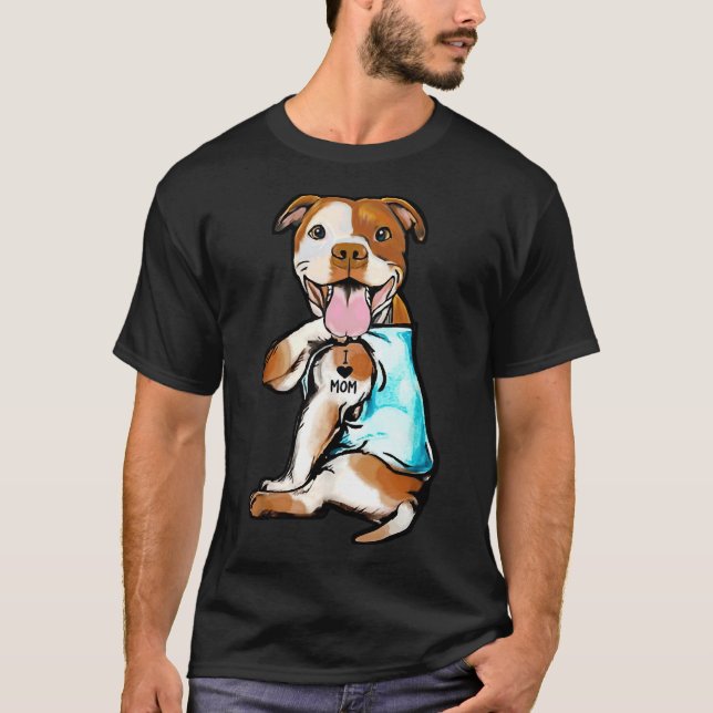 Camiseta Pitbull Eu Amo Mamãe Tatto (Frente)
