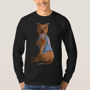 Camiseta Pitbull Eu Amo Mamãe Tatuagem Cão Engraçado Dia de