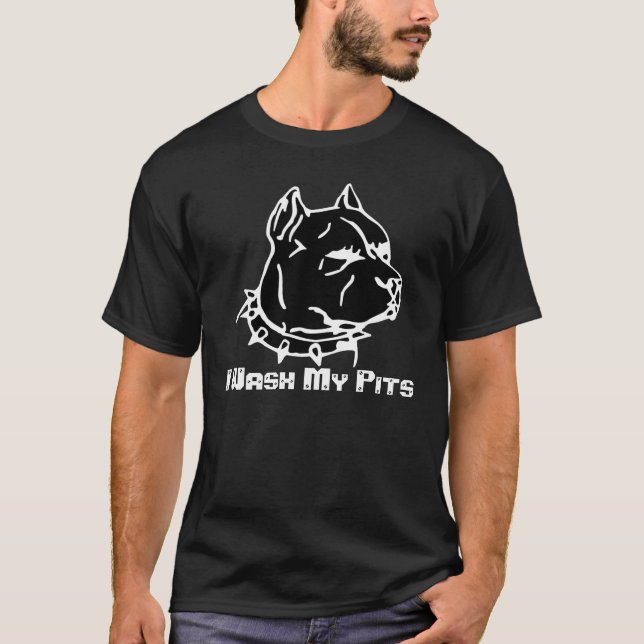 Camiseta Pitbull eu lavo meus poços (Frente)