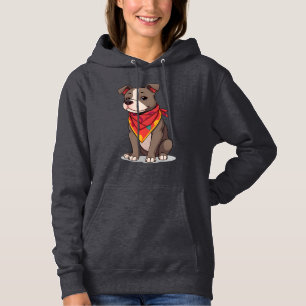 Camiseta Pitbull Fofo com Bandana Gif de Amante de Cachorro