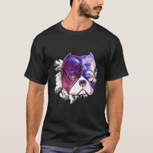Camiseta Pitbull Head Starry Sky