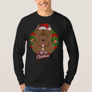 Camiseta Pitbull Lover I Feliz Natal Pitbull