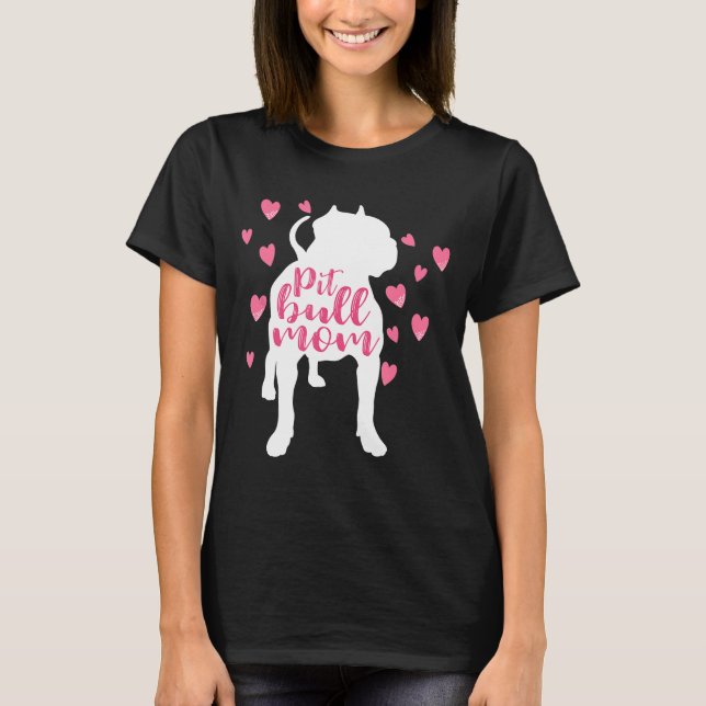 Camiseta Pitbull Mãe Bonito Pittie Cute Pit Bull Mama (Frente)