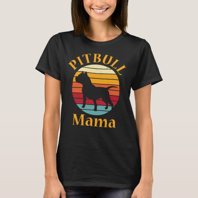 Camiseta Pitbull Mãe Pit Bull Mamãe Pittie Pitty Cute Dog L (Frente)
