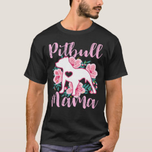 Camiseta Pitbull Mama Flores Rosa Tolo Bonito Touro Bonito