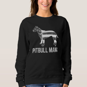 Camiseta Pitbull Mama Vintage Patriótica com Bandeira Ameri