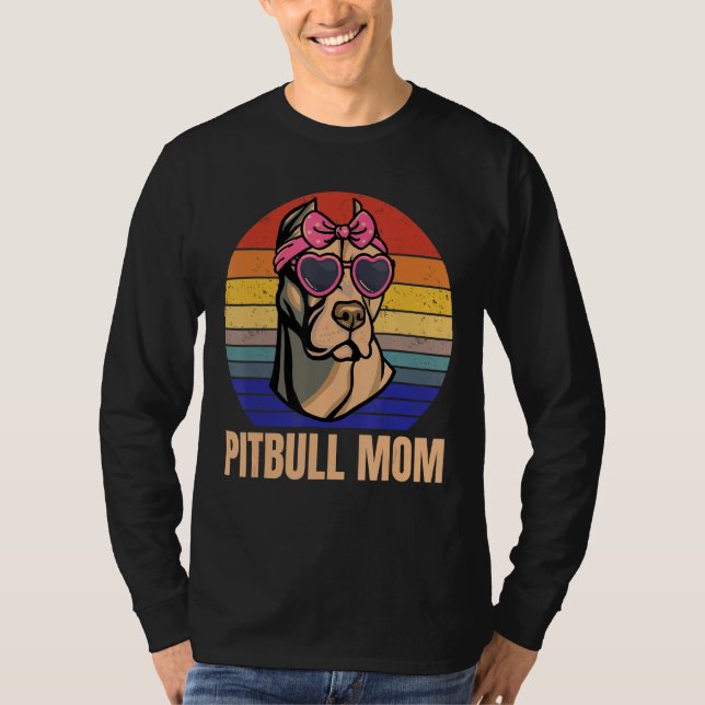 Camiseta Pitbull Mamãe Adora Pitbulls Fita Bela Cachorra (Frente)