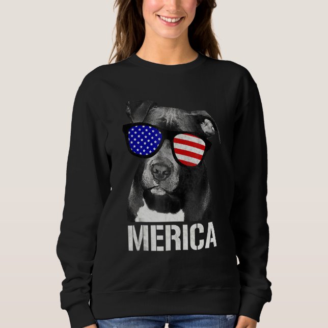 Camiseta Pitbull Merica Patriótico Pit Bull (Frente)