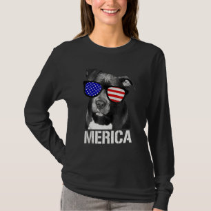 Camiseta Pitbull Merica Patriótico Pit Bull