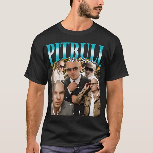 Camiseta Pitbull Mr Mundial Vintage (Frente)