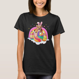 Camiseta Pitbull Páscoa Cachorro Coelho Ovos Arco-Íris Funn