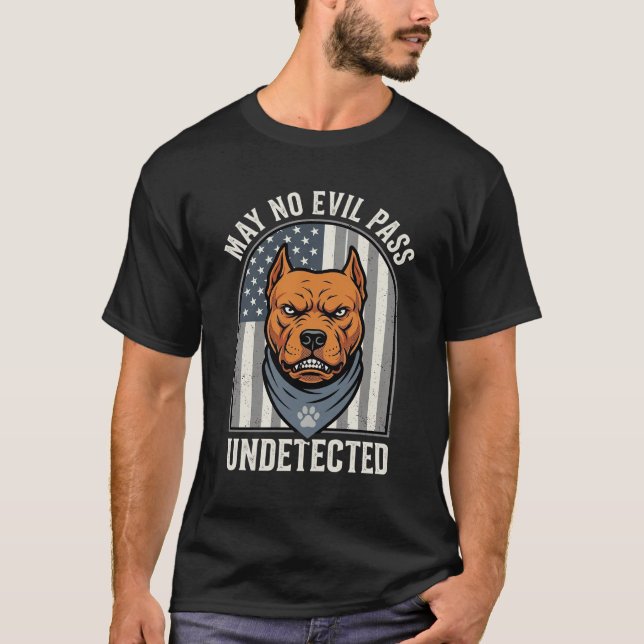 Camiseta Pitbull Patriótico Cão de Guarda (Frente)
