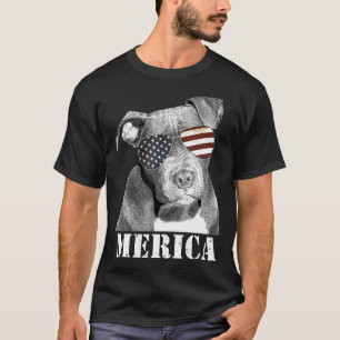 Camiseta Pitbull Patriótico Engraçado Cachorro Pit Bull Pre