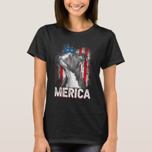 Camiseta Pitbull Patriótico - Vintage - Bandeira Americana